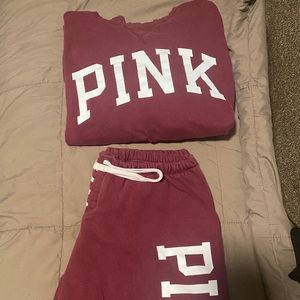 Maroon Pink Sweatshirt & Sweatpant